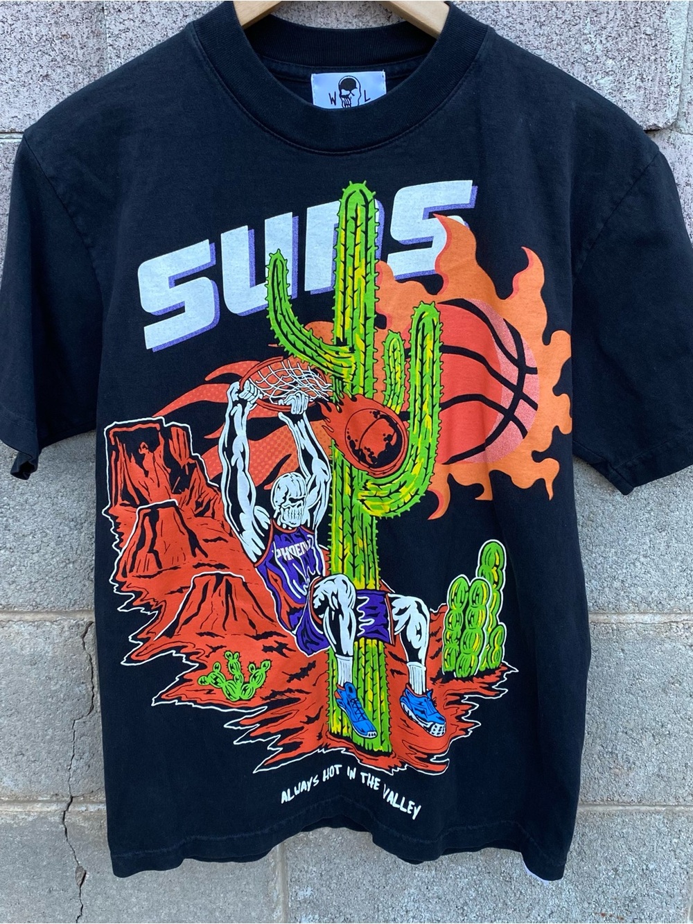 Warren Lotas Phoenix Suns Always Hot In the Valley Skeleton T-Shirt Black Small